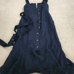 Banana republic navy linen trumpet style dress